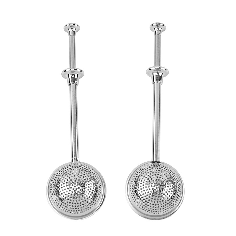 304 Stainless Steel Tea Leakage Tea Filter Tea Maker Round Tea Ball Telescopic Half Leakage Tea Filter Powder Sprinkler