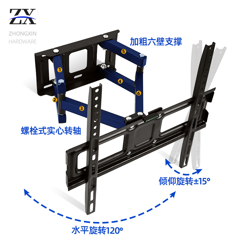 Tv Mount Telescopic Rotating Tv Bracket 26-65inch Monitor Wall Mount Universal Tv Bracket