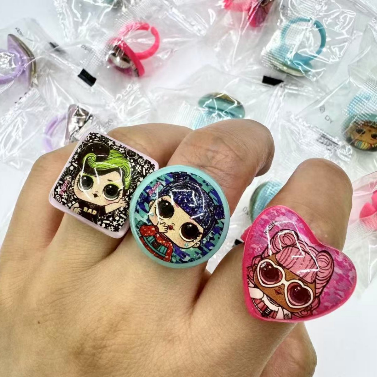 Детское украшение мультяшное золотое кольцо, регулируемое, модное, оптовая продажа