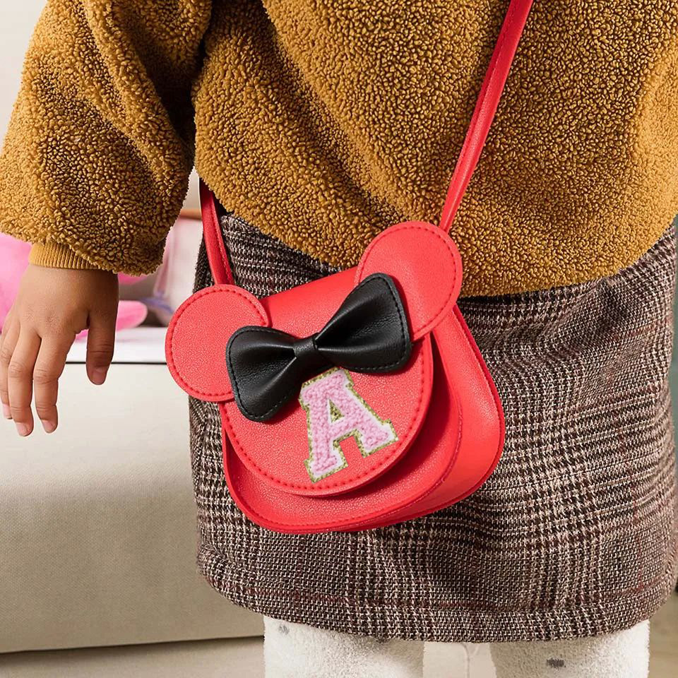 Cross-Border New Bow Letter Bag Korean Style Girls Fashion Shoulder Crossbody Mickey Children's Mini Trendy Bag