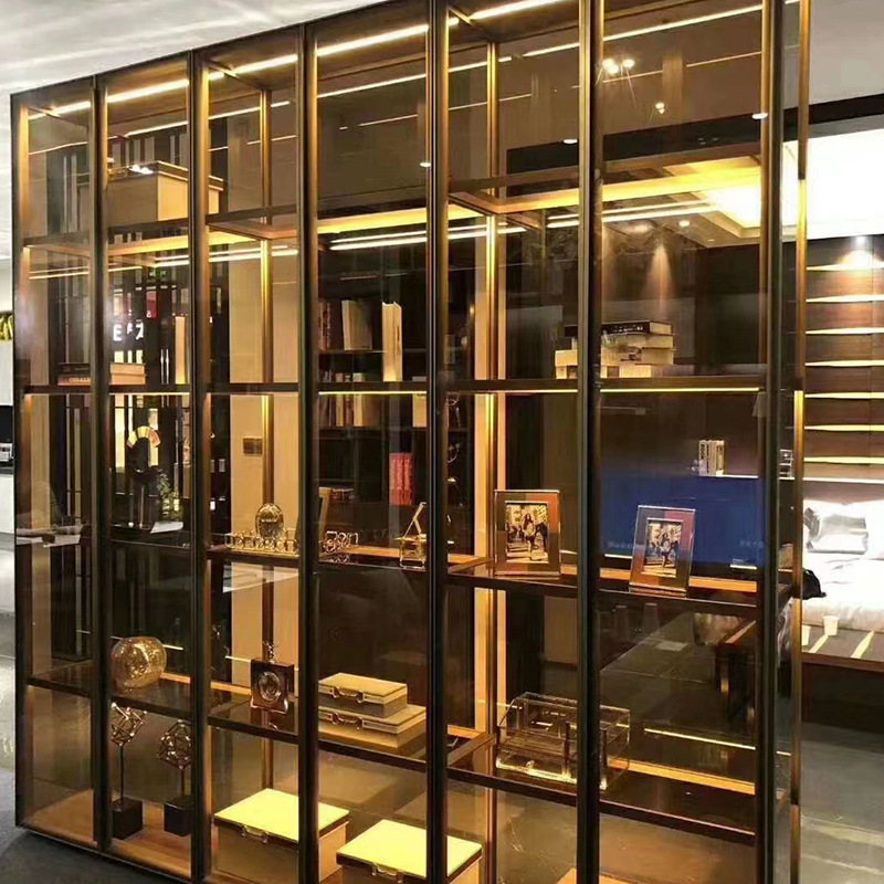 Stainless Steel Display Wine Cabinet Display Rack Light Luxury Basement Wine Cabinet Private Wine Cabinet Home Wine Cabinet