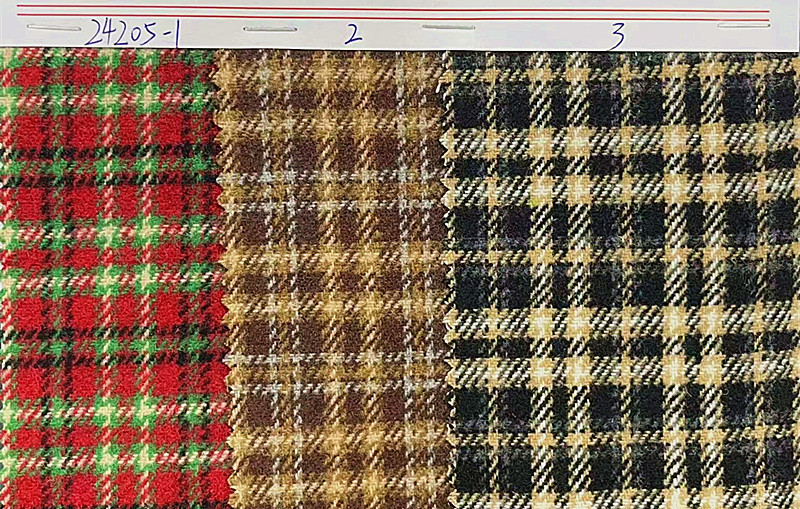 Woolen tweed in stock small plaid coat clothing/shoes and hats/luggage fabric Shaoxing supply
