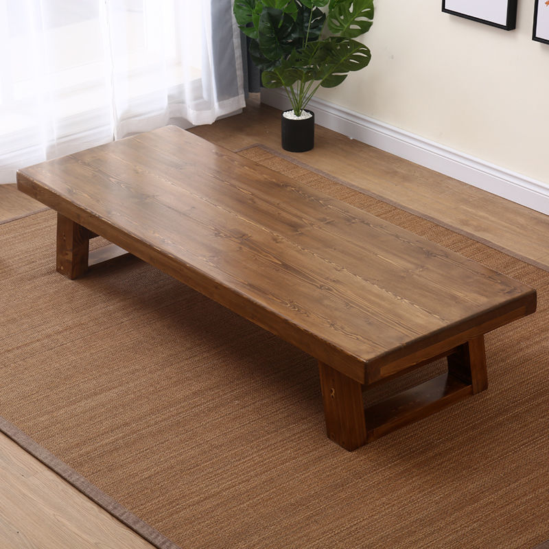 Tatami Japanese-Style Tea Table Bay Window Small Coffee Table Solid Wood Kang Table Tea Drinking Table Sitting Floor Zen Low Table Tea Making Long Table