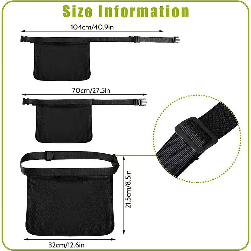 Golf Tennis Storage Bag Portable Lightweight Pick Ball Bag Tennis Pickup Bag Outdoor Ball Storage Waist Bag