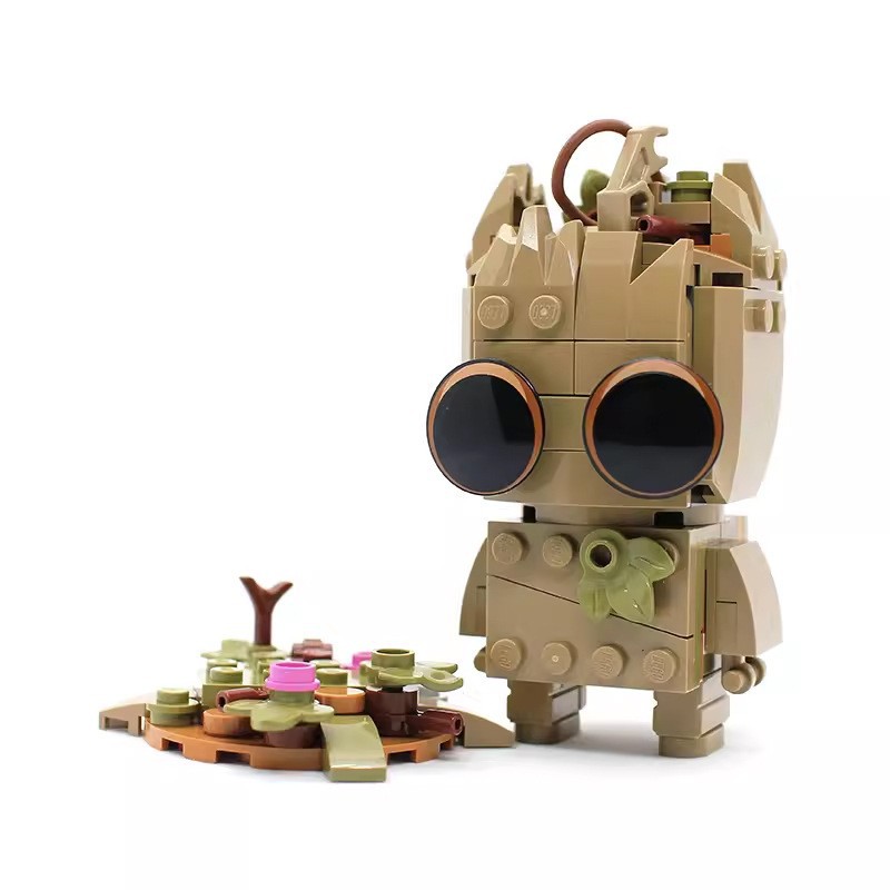 MOC строительные блоки совместимые с Lego 151411 Грут квадратная голова креативные сборные строительные блоки подарок на день рождения для детей