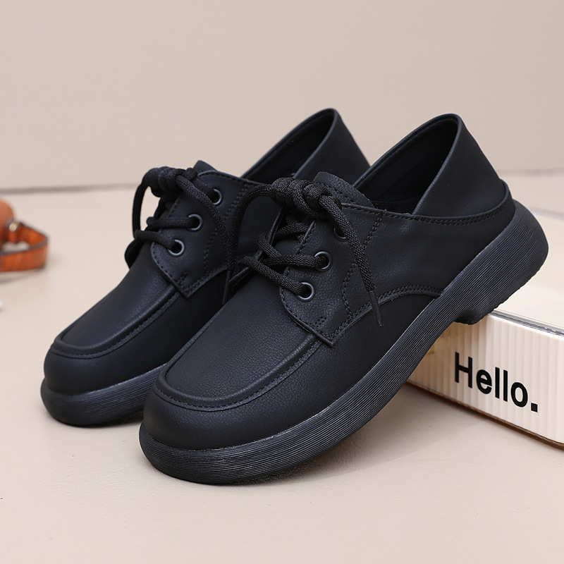 New Genuine Leather Soft-soled Mother's Single-layer Shoes Thick-soled Loafers Non-slip Middle-aged and Elderly Women's Shoes Women's Casual Shoes for Spring and Autumn