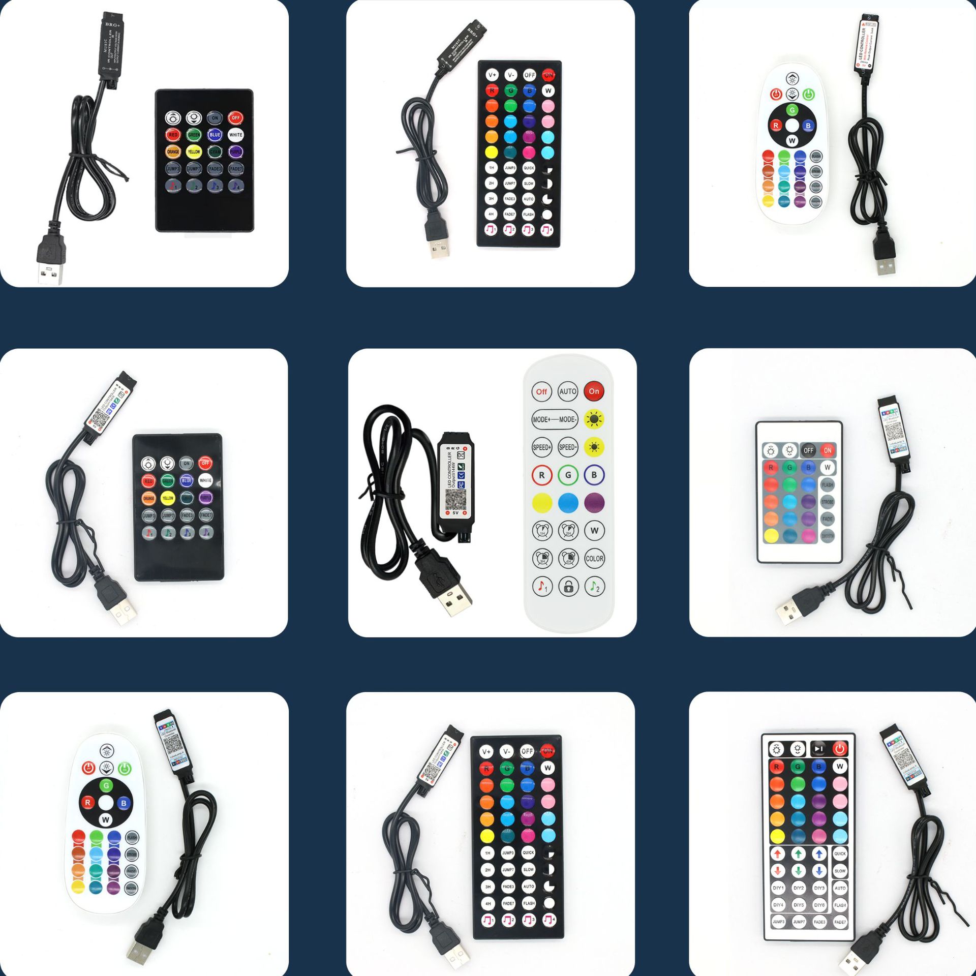 5v light strip controller infrared remote control USB cable dimming LED light string TV decorative light bar controller