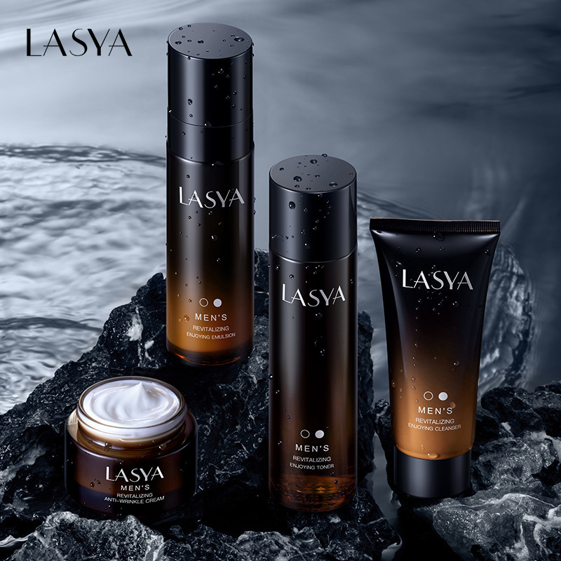 LASYA Men's Multi-effect Huaneng Four-piece Set Moisturizing Oil Control Facial Cleanser Water Cream Men's Skin Care suit