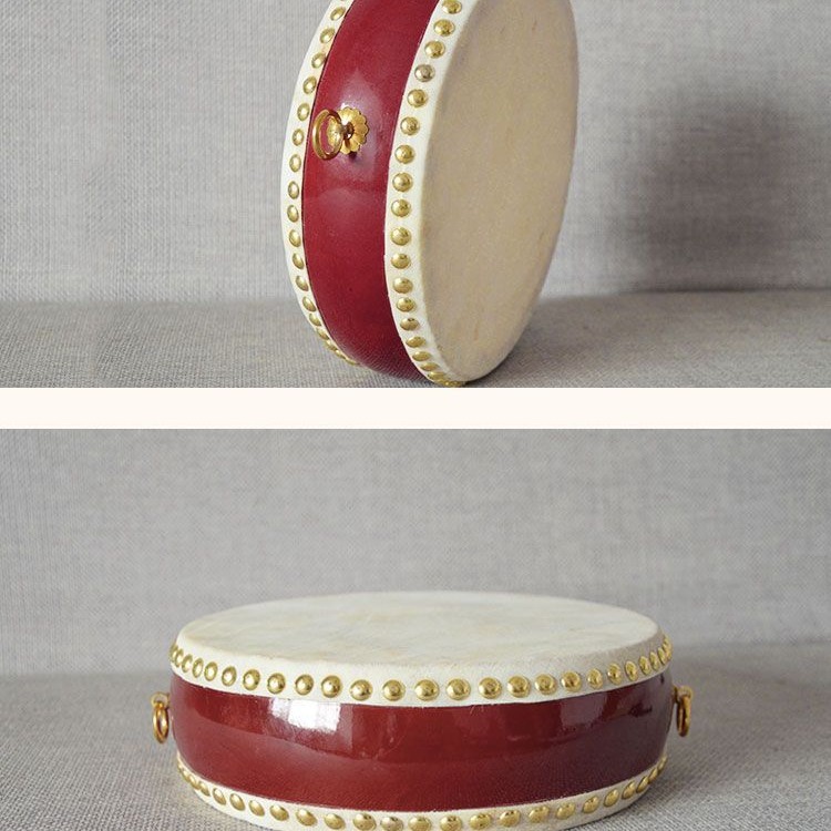 Hand Drum, Cowhide Drum, Flat Drum, Small Drum, One-Stop Percussion Collection, Includes [Drumsticks + Strap], Solid Wood Cowhide Hand Drum