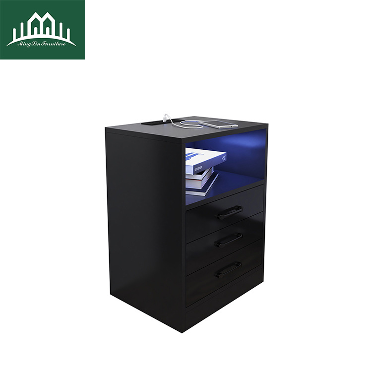 New simple bedside table very simple wind bedside cabinet large capacity storage cabinet with lamp drawer cabinet wholesale