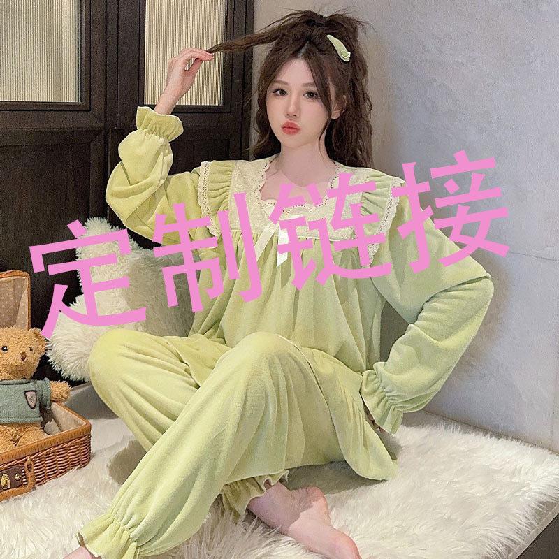 All kinds of men's and women's clothing pajamas style spring, summer, autumn and winter double long and double short suit nightgown nightgown home clothes
