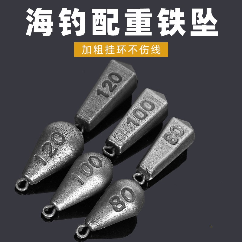 Water Drop Hexagonal Ring Lead Sinker Fishing Weight for Fishing with Long Casting