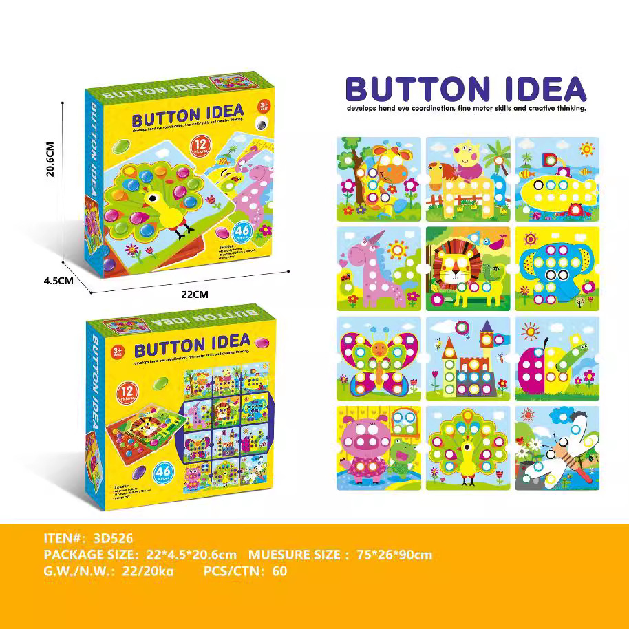 Children's Big Mushroom Nail Jigsaw Puzzle Mushroom Nail Insertion Benefit Intellectual Fun Creative DIY Toys Cross-border Hot Sale