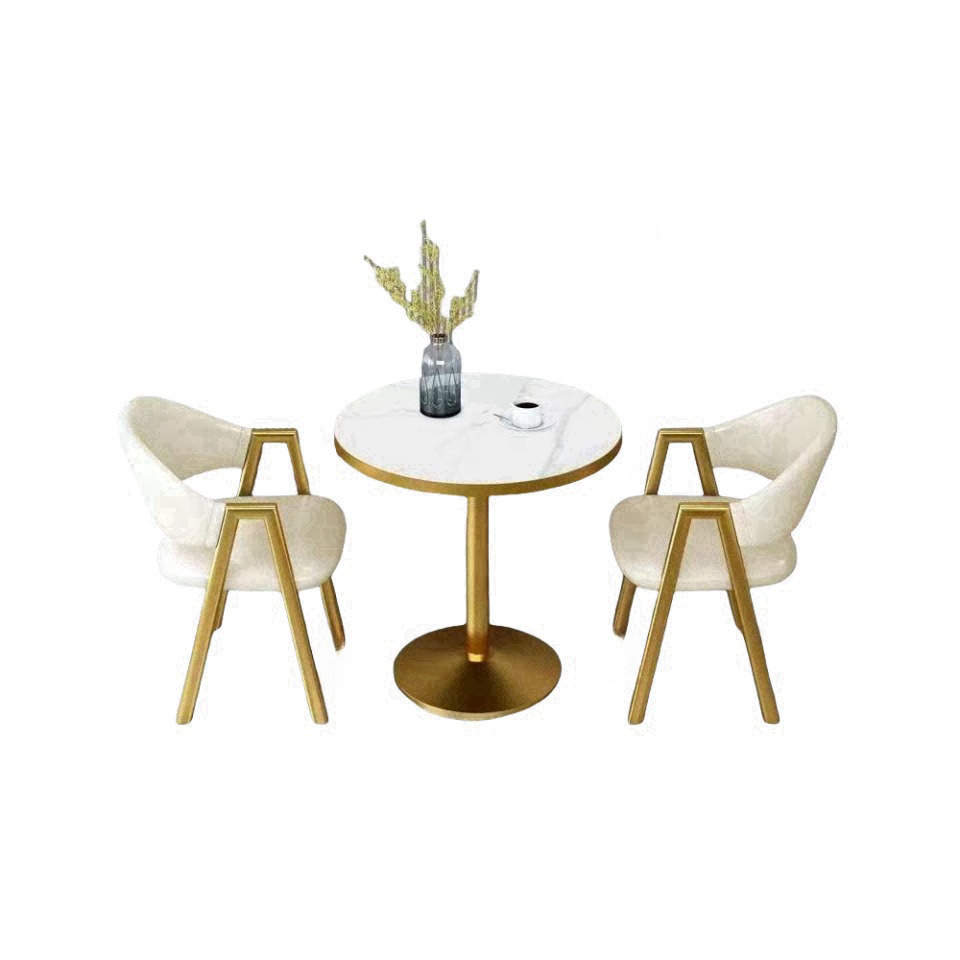 Leisure Nordic Style Small Apartment Balcony Negotiation Table and Chair Combination Simple Meeting Guest Sales Office Small Round Table Milk Tea Reception