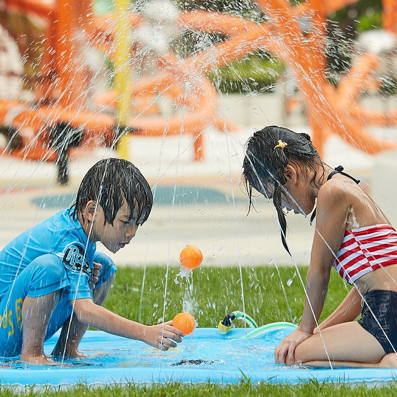 Explosive Inflatable Water Spray Mat Outdoor Courtyard PVC Sprinkler Pool Children's Water Play Game Thickened Large Splash Water Mat