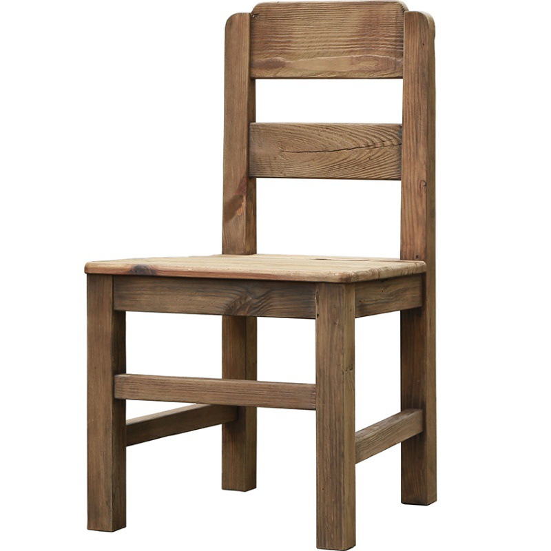 Vintage Old Pine Dining Table and Chair Combination Coffee Shop Restaurant Storefront Solid Wood Dining Table and Chair Set