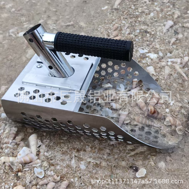 Detachable Handle Thickeneded Compact Gold Mining Shovel New Gold Mining Sand Hourglass Shovel Portable Sea Filtering Stainless Steel Shovel