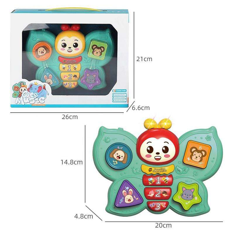 Cartoon Butterfly Piano Children's Educational Light Music Animal Piano Children's Learning Cognitive Enlightenment Music Toy