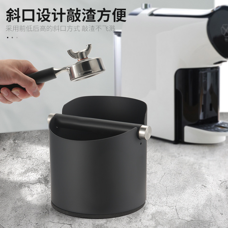 Cross-border supply of coffee powder slag barrel Italian coffee stainless steel slag barrel round small household coffee slag barrel