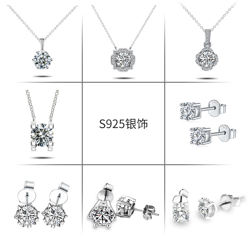 Igi Cultivated Diamond Ring S925 Silver Setting Synthetic Laboratory Loose Diamond Round Carat D Color Vvs Necklace for Women