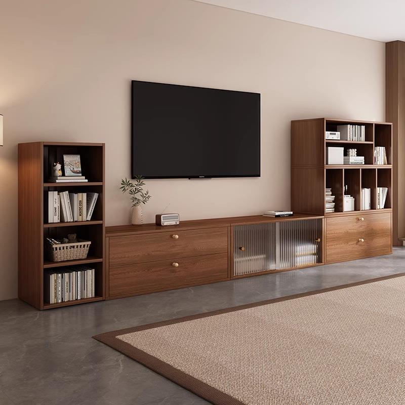 Solid Wood Tv Cabinet for Living Room, Home Use, Mid-Century Style, Storage Cabinet, Integrated Multi-Functional, Simple Floor-Standing Tv Cabinet