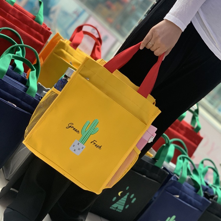 Large New Canvas Multi-layer Student Make-up Classes Bag File Bag Casual Mummy Bag with Meal Bag for Work Lunch