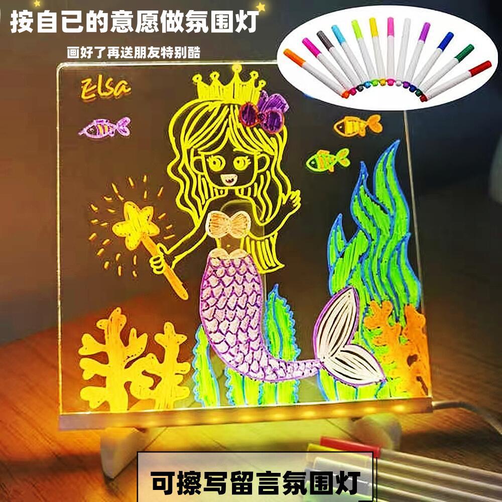 Cross-Border Erasable DIY Kidsren's Drawing Board Luminous Handmade Toy Writing Board Blackboard Large Halloween Ornament Set
