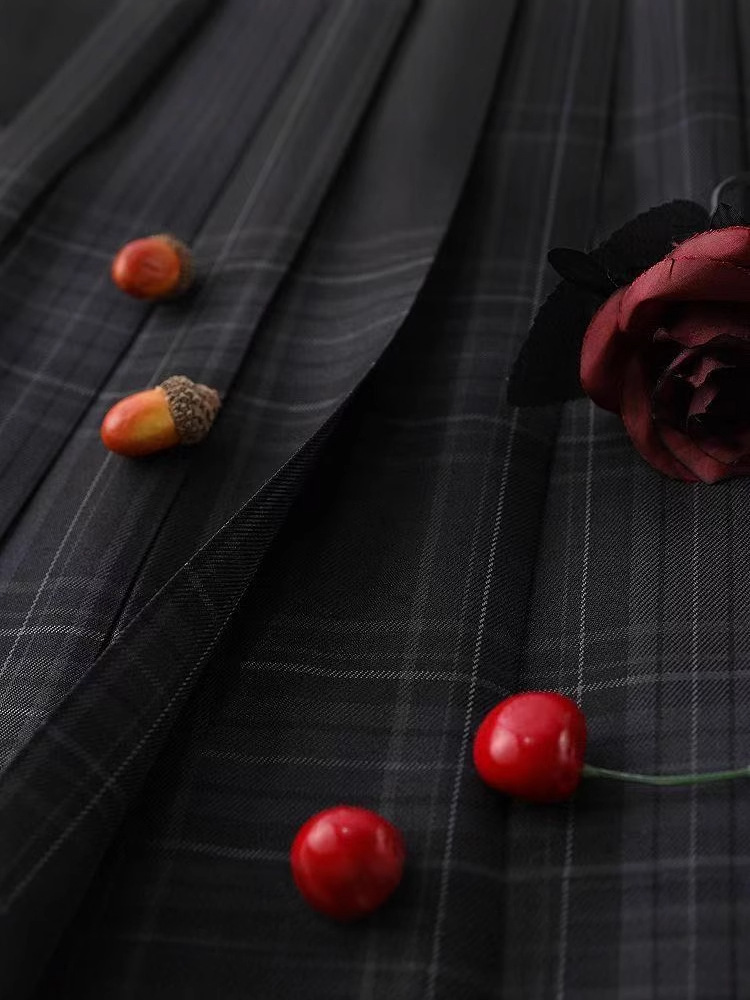 Authentic Half-Length Skirt [Carbon Gray] Uniform Pleated Skirt Authentic Student College Style High-Waisted Versatile Japanese Style