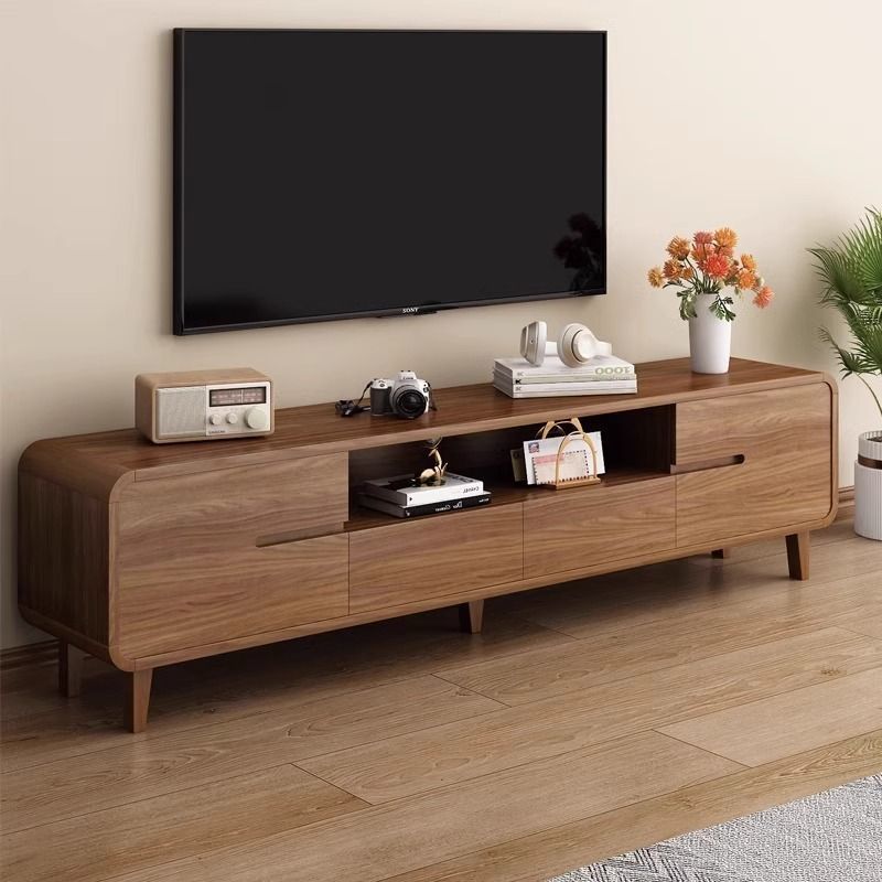 Tv Cabinet Living Room Household Small Apartment Coffee Table Combination Simple Modern Floor-Standing Rounded Corner New Model Foreign Trade Wholesale