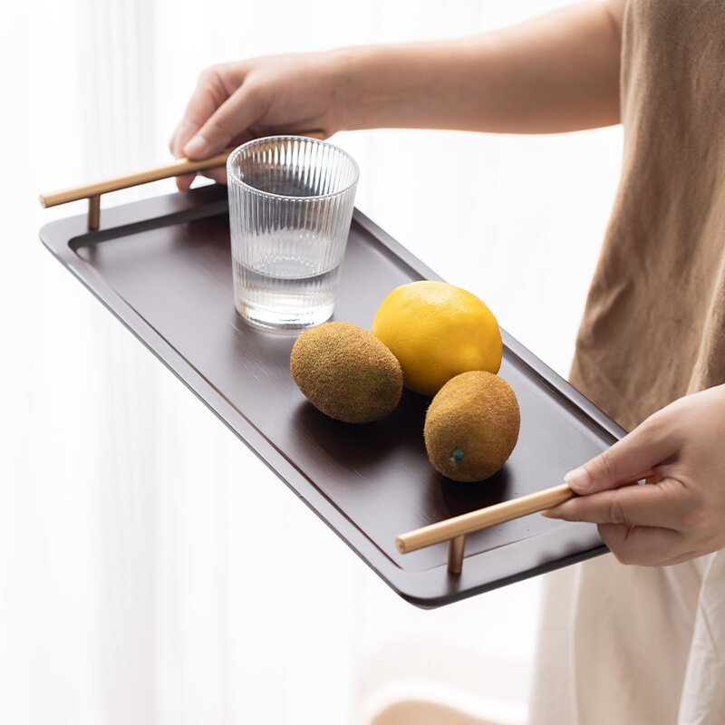 Bamboo Tray Japanese Style Nordic Style Handler Fruit Tray Household Rectangular Sushi Tray Catering Storage Tray