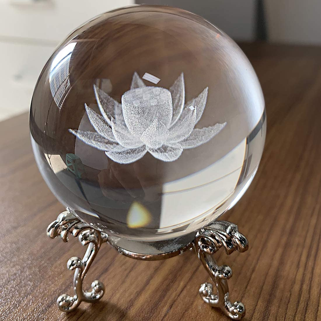 Crystal Crafts, Decorative Ornaments, Carved Lotus Crystal Balls, Popular Gifts, Gifts, Wholesale Factory Direct Sales to Attract Wealth