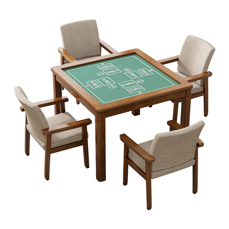 Solid Wood Egg Table, Hand-Rubbed Mahjong Table, Simple Household Chess and Card Room, Chess and Poker Table and Chair Combination, Small Square Table