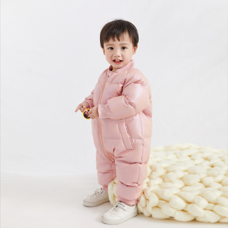 Baby Down Jacket Boys and Girls Baby Down Jumpsuit Autumn and Winter Infant Thickened Out-of-Home Holding Clothes Winter Climbing Clothes