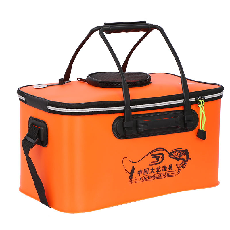 Fishing bucket wholesale thickened fishing box eva live fish bucket foldable with shoulder strap portable bucket sea fishing gear bucket
