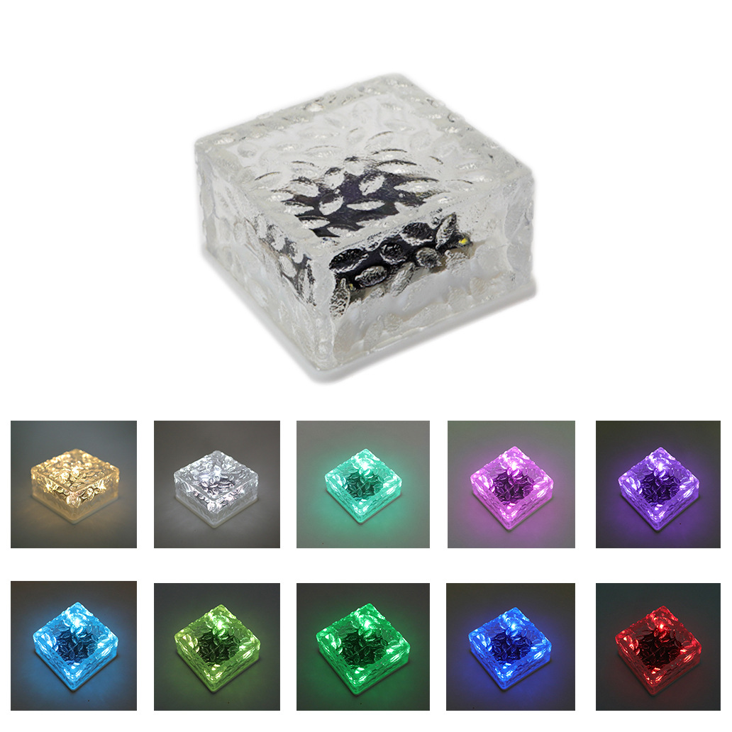 Кросс-бордерный уличный водонепроницаемый солнечный зарытый свет, ледяной кирпичный свет, ландшафтный свет, балконные ступени, украшение сада, ледяные плитки