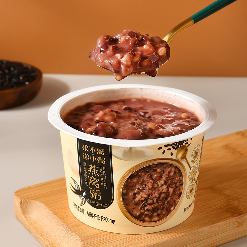 Guofuli Xu Small Porridge Ready-To-Eat Bird's Nest Porridge 280g Thick Coconut Milk Oatmeal Black Rice Milk Bird's Nest Porridge Manufacturer