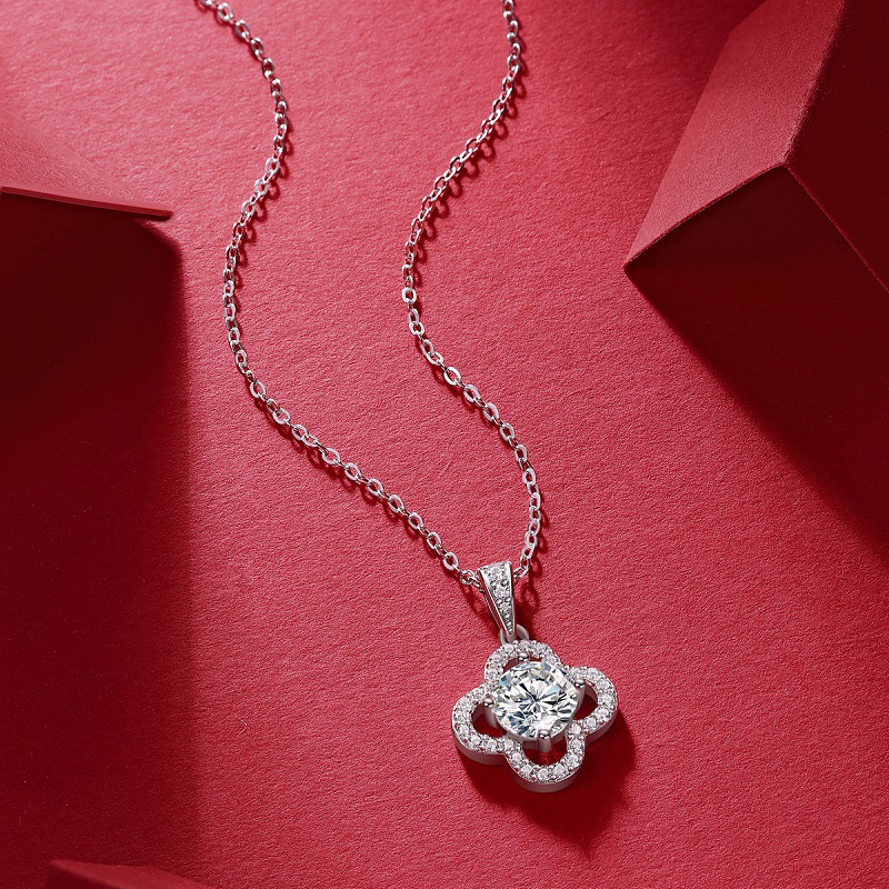 Factory Direct 18K Gold Custom Sweet Style Niche Design High-End White Golden S925 Silver Igi Cultivated Diamond Necklace