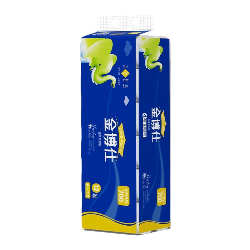 Jinboshi Native Wood Pulp Household Portable 700g 12-Roll Paper Hotel Catering Toilet Paper Toilet Paper