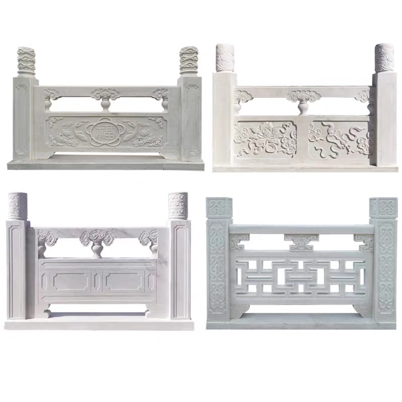 Stone Railings, Granite Landscape Stone Railings, Carved Bluestone Fence, Garden River House Guardrails, Stone Railings