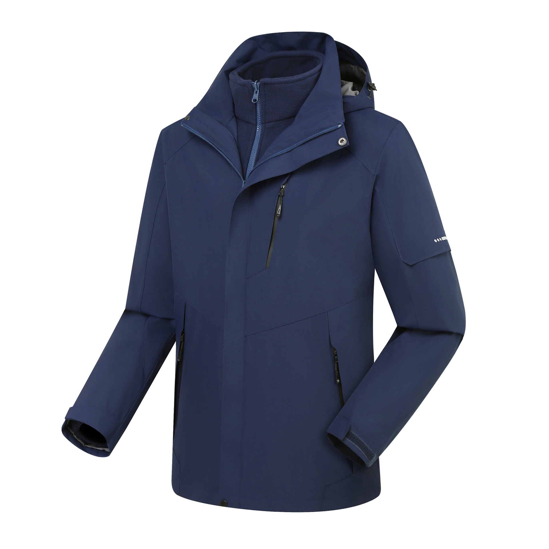 Manufacturer's Custom-Made Jacket Three-In-One Detachable Windproof Fleece Men's and Women's Autumn and Winter Mountaineering Work Clothes with Customized Logo