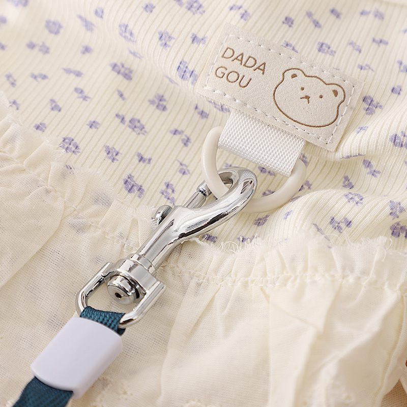 Puppy Summer Clothes Bomei Summer Tragable Anti-lint Slip Skirt Outgoing Breathable Floral Pit Strip dress