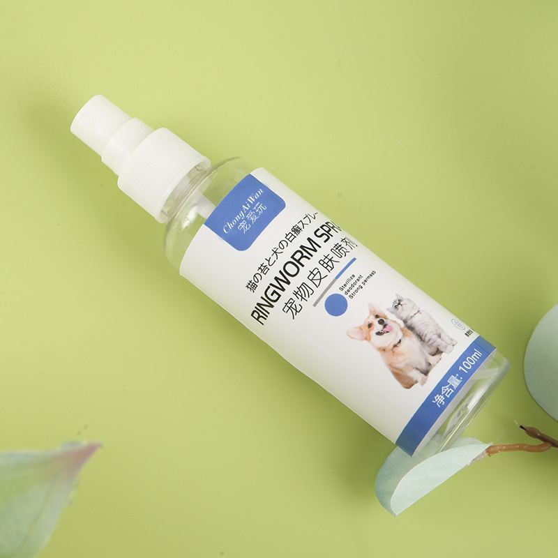 Pet bacteriostatic spray cat ringworm dog ringworm infection skin external lice flea mite fungus spray manufacturers in stock