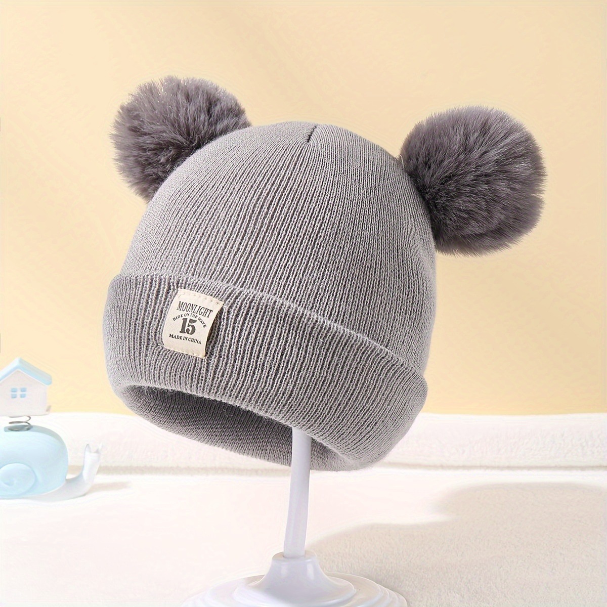 Autumn and winter baby hat warm male and female baby autumn and winter fetal hat infant newborn 0-12 months double layer