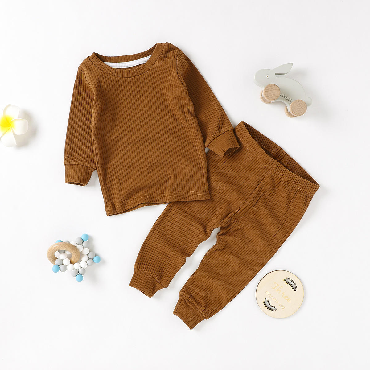Foreign Trade Children's Knitwear Baby Bottoming Clothes Baby's Autumn Clothes and Trousers Children's Home Clothes suit Spring and Autumn Children's Home Clothes