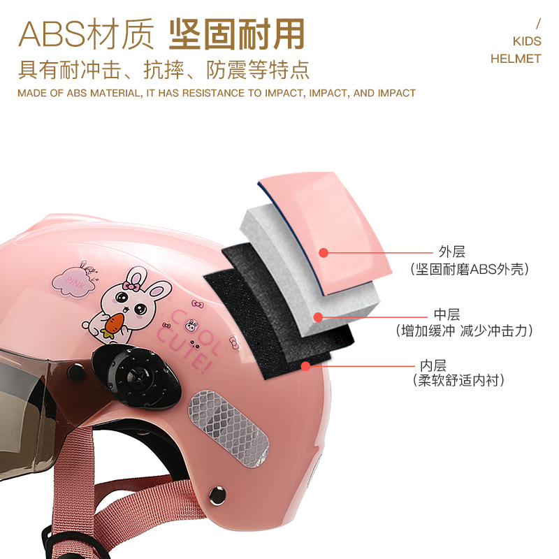 New Children's Helmet Electric Car New National Standard Student Child Cute Cartoon Four-Season Safety Electric Car Helmet