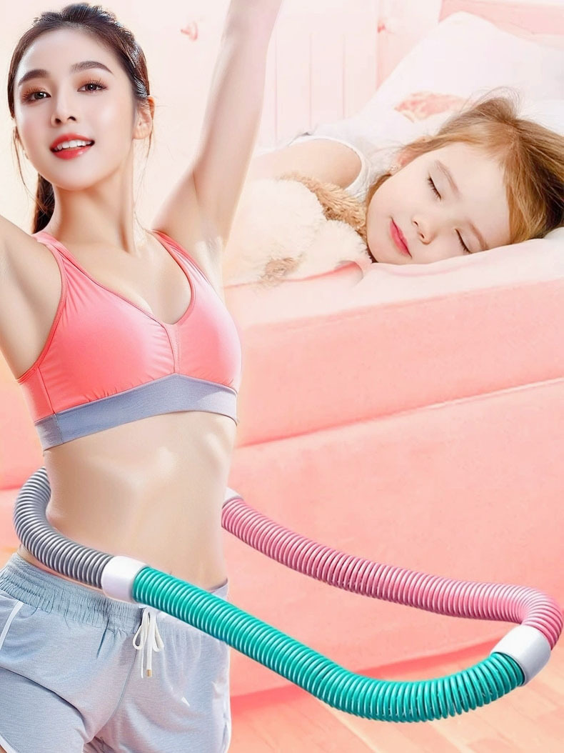 Spring Hula Hoop Adult Fitness Abdominal Slimming Simple Easy to Turn Folding Hose Hula Hoop Factory Direct Sale