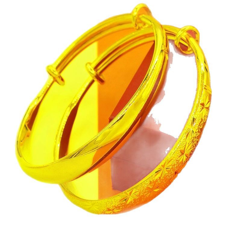 Engraved Steel Stamp Long-Lasting Color Sand Gold Bracelet Adjustable Women's Solid Bracelet Permanent Imitation Bracelet Cross-Border