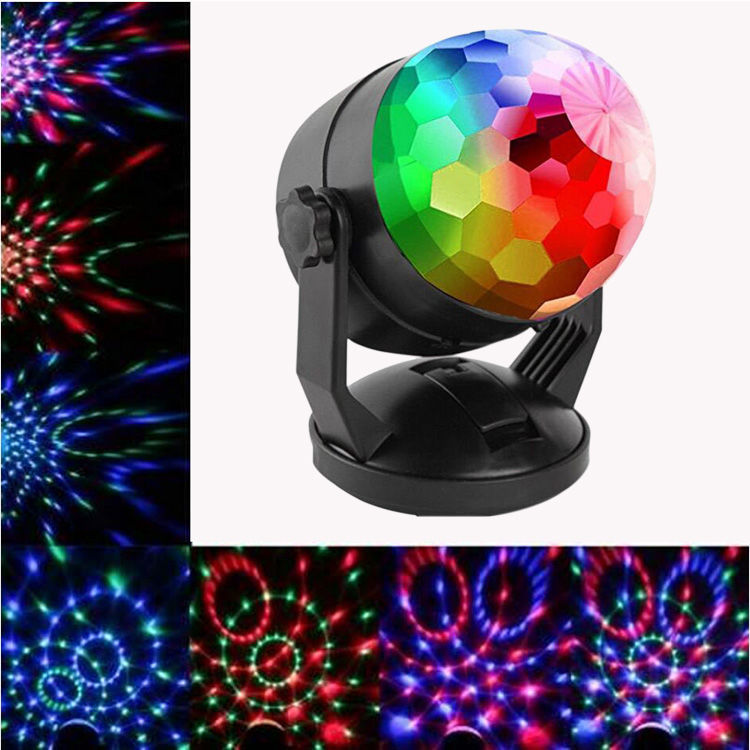 Stage Light Colorful Rotating Led Projection Light Suction Cup Magic Ball Remote Control Car Atmosphere Light Colorful Sound Control
