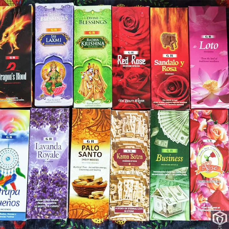 India Imported Aromatherapy Incense Sage Sacred Wood Dragon Blood Rose Lavender Sandalwood Lotus Home Office