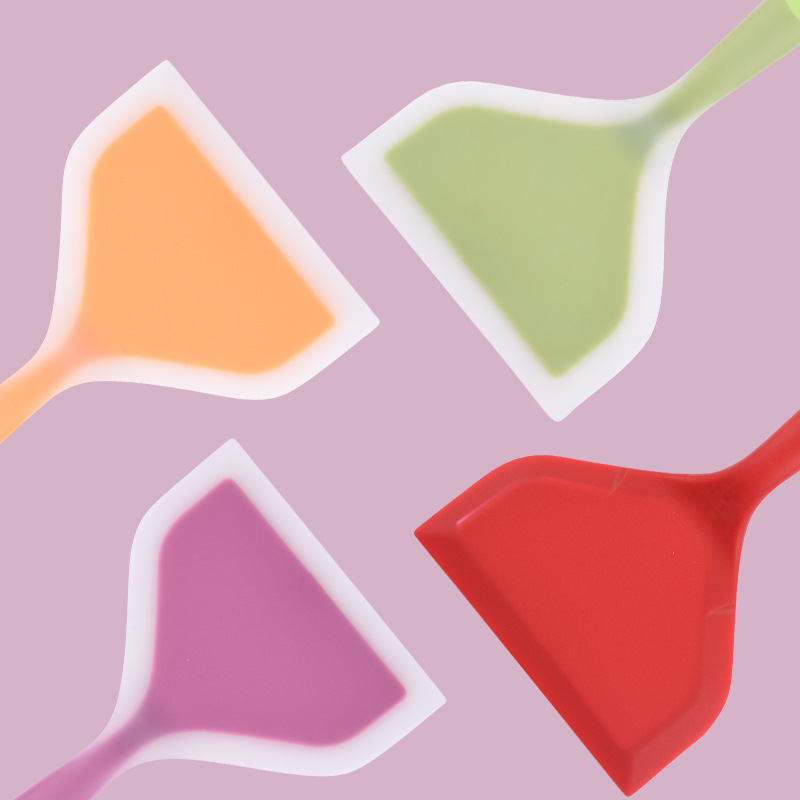 Silicone Spatula, High Temperature Resistant Tamagoyaki Spatula, Non-Stick Silicone Spatula, Two-Color Transparent Wide-Mouth Spatula, Kitchen Supplies
